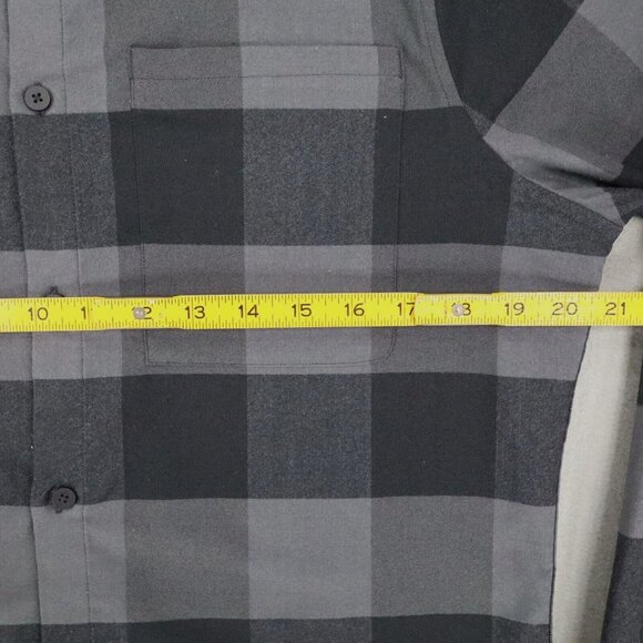 Lululemon Shirt Mens M Black Gray Plaid Masons Peak Flannel Button Up Outdoor - Picture 4 of 5